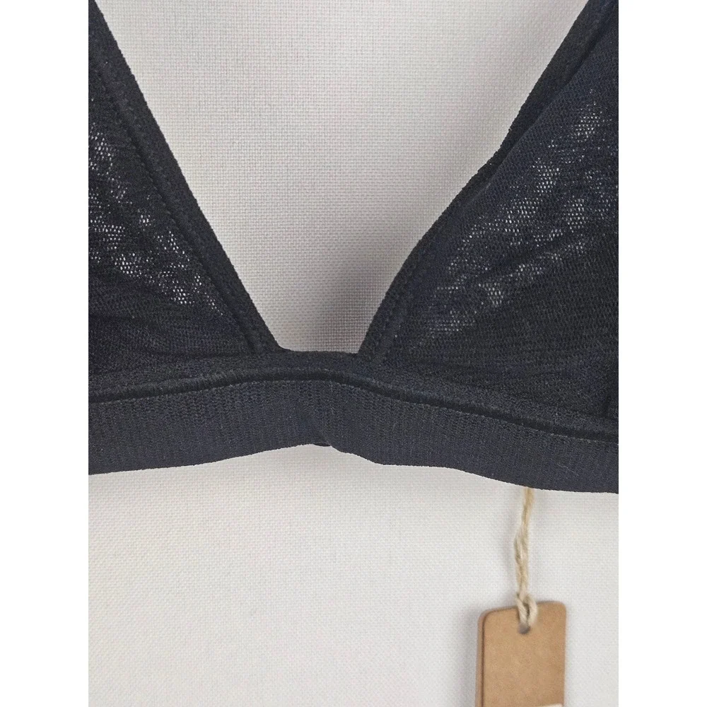 SKIMS Summer Mesh Triangle Bralette Onyx Black Sheer Bra XXS SN-BR-0712 - Picture 4 of 9